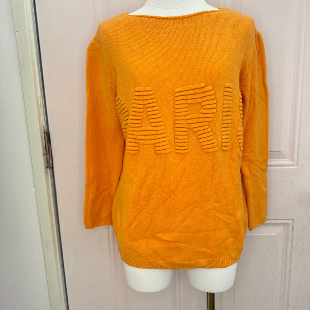 Orange Sweater with Textured Design